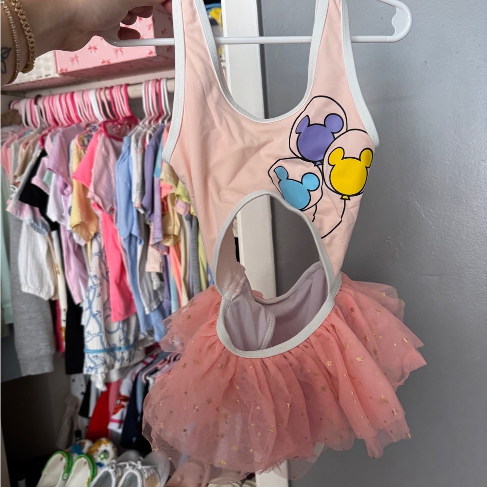 Disney Balloon Print bathing suit with tutu detail